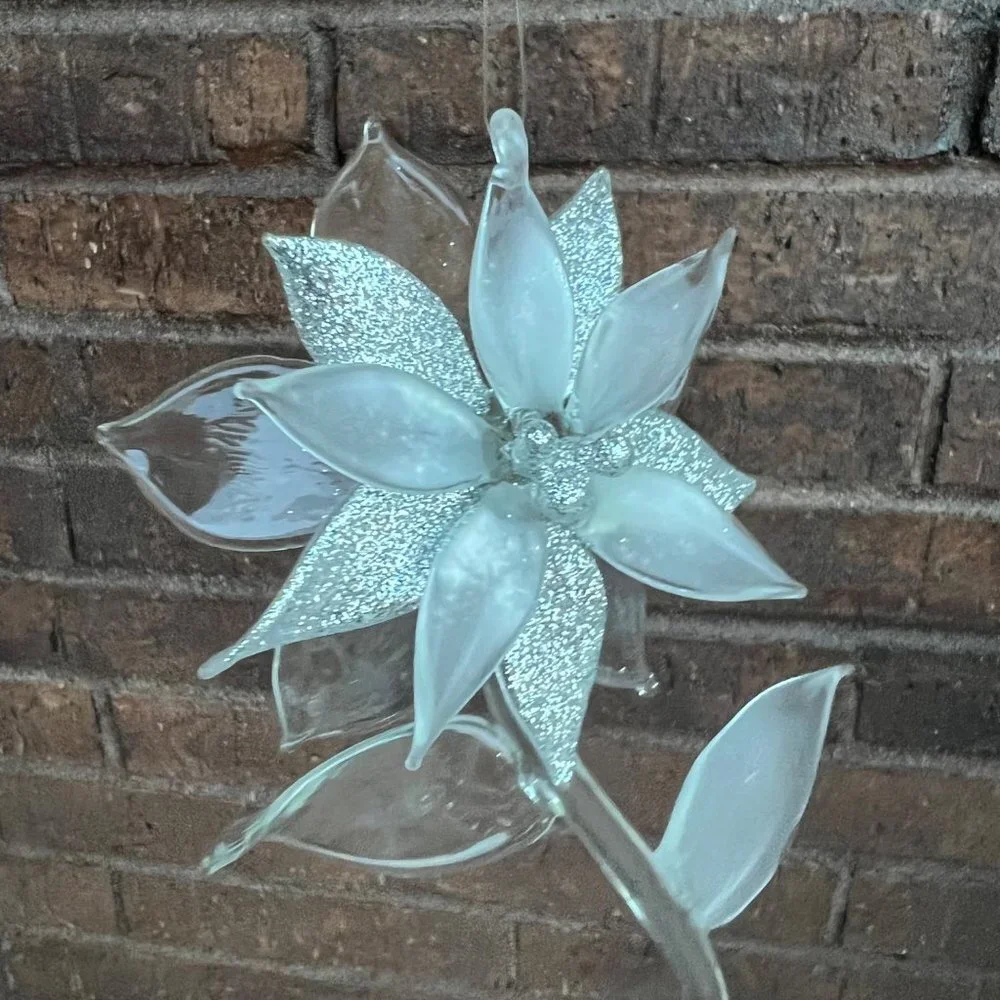 Blowen Glass Poinsettia Christmas Ornament 6” - Picture 6 of 10